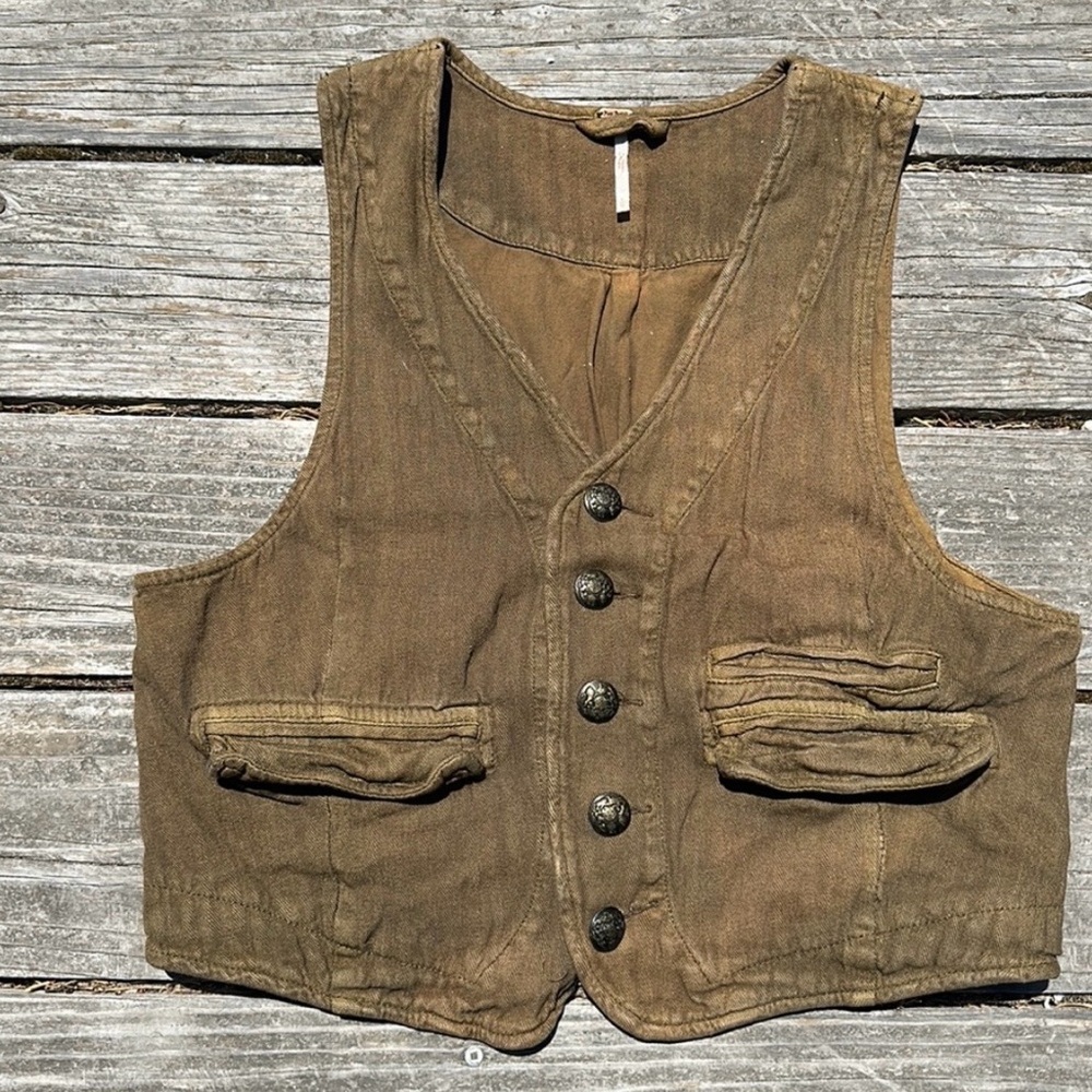 Free People Linen Vest